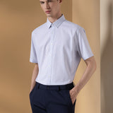 Non-Iron Three Proof Finish Stripe Smart Fit Short Sleeve Shirt