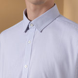 Non-Iron Three Proof Finish Stripe Smart Fit Short Sleeve Shirt
