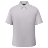 Lyocell Blend Stripe Comfor Fit Short Sleeve Casual Shirt