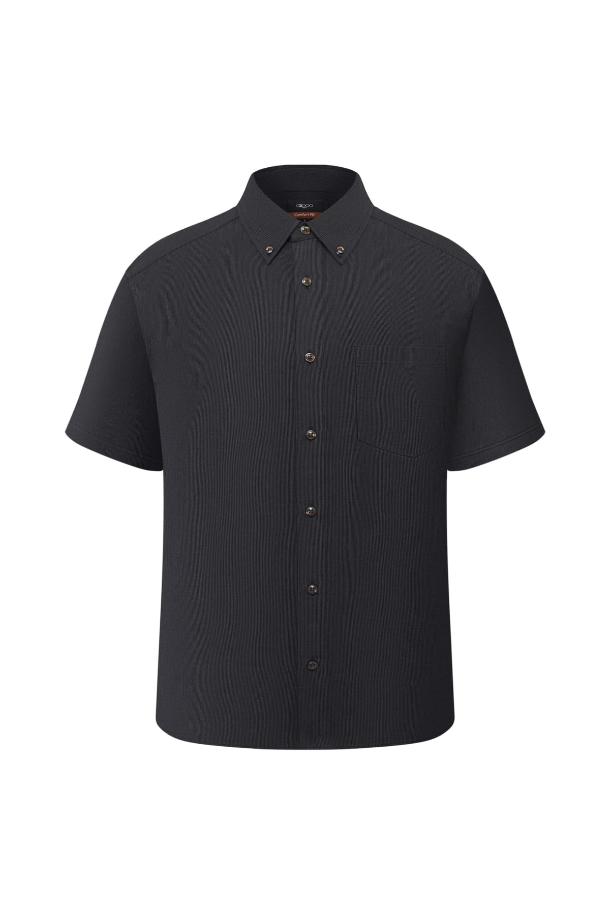 Lyocell Blend Stripe Comfor Fit Short Sleeve Casual Shirt