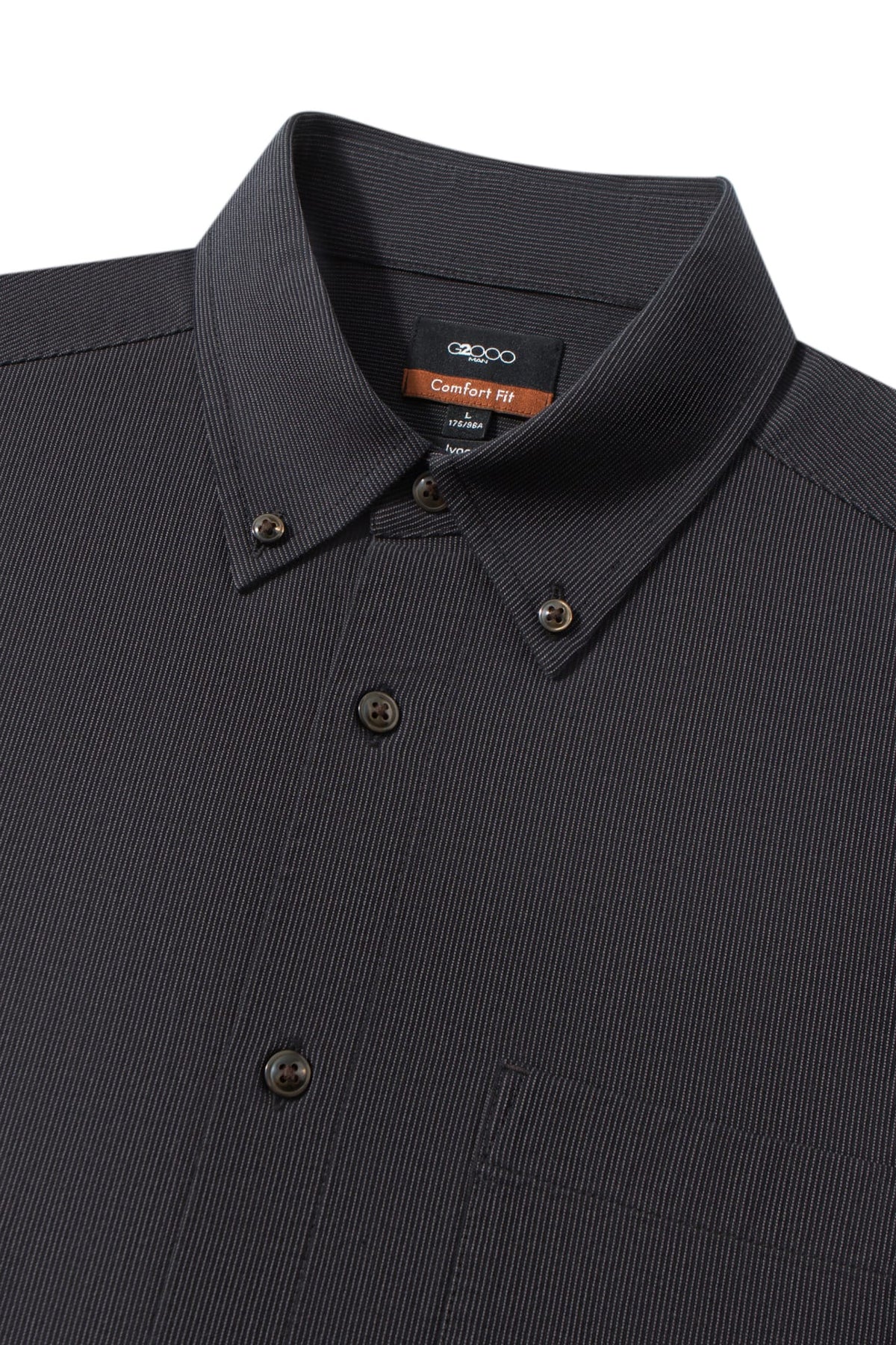 Lyocell Blend Stripe Comfor Fit Short Sleeve Casual Shirt