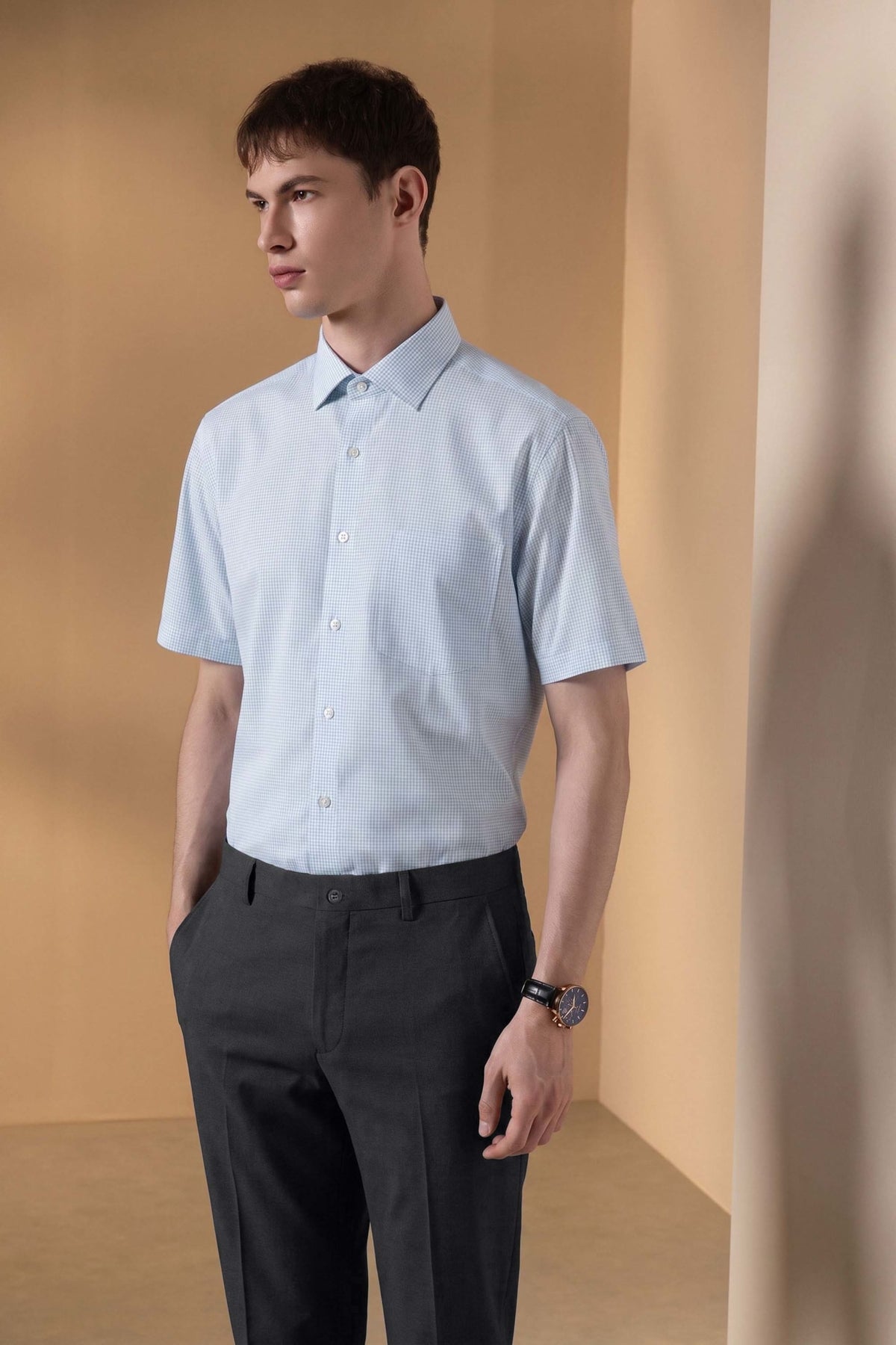 Easy Ironing Opaque UV Protection Smart Fit Short Sleeve Shirt