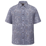 Chenille Wildflowers Print Texture Comfort Fit Short Sleeve Casual Shirt