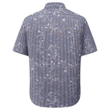 Chenille Wildflowers Print Texture Comfort Fit Short Sleeve Casual Shirt