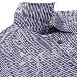 Chenille Wildflowers Print Texture Comfort Fit Short Sleeve Casual Shirt