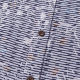Chenille Wildflowers Print Texture Comfort Fit Short Sleeve Casual Shirt