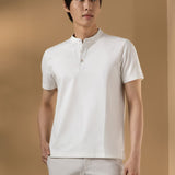 Cool Touch Mercerized Cotton Ottoman Comfort Fit Stand Collar Polo Tee