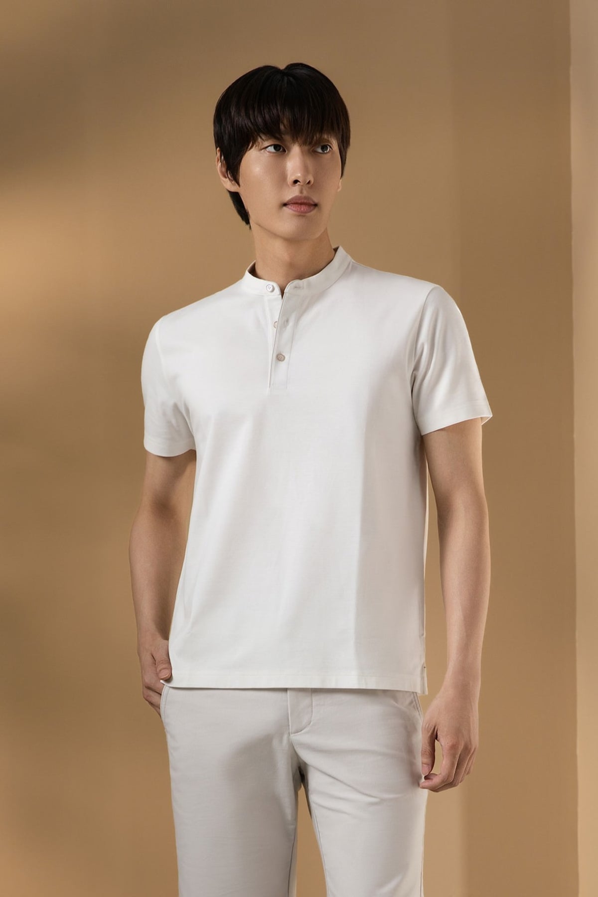 Cool Touch Mercerized Cotton Ottoman Comfort Fit Stand Collar Polo Tee