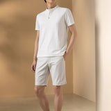 Cool Touch Mercerized Cotton Ottoman Comfort Fit Stand Collar Polo Tee