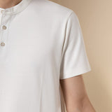 Cool Touch Mercerized Cotton Ottoman Comfort Fit Stand Collar Polo Tee
