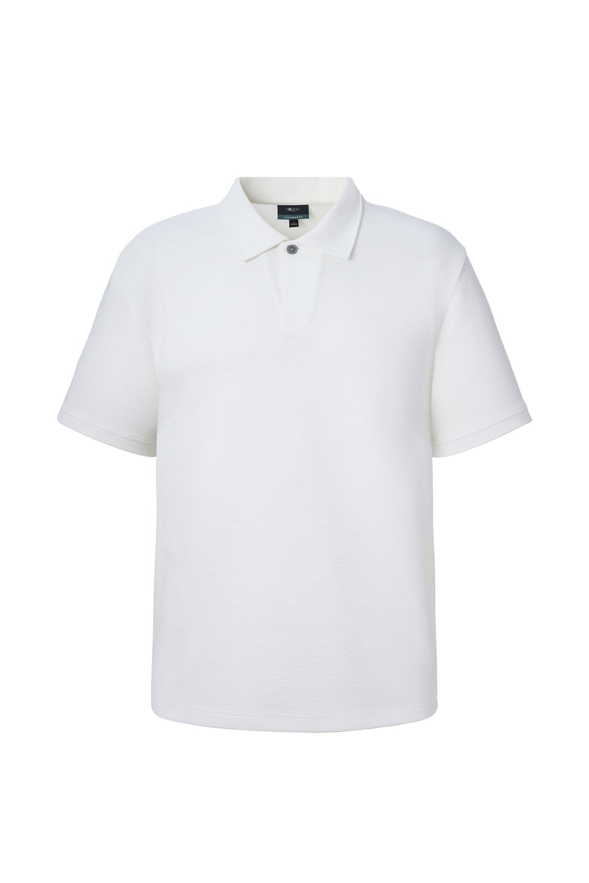 Cotton Blend Ottoman Oversize Fit Polo Tee