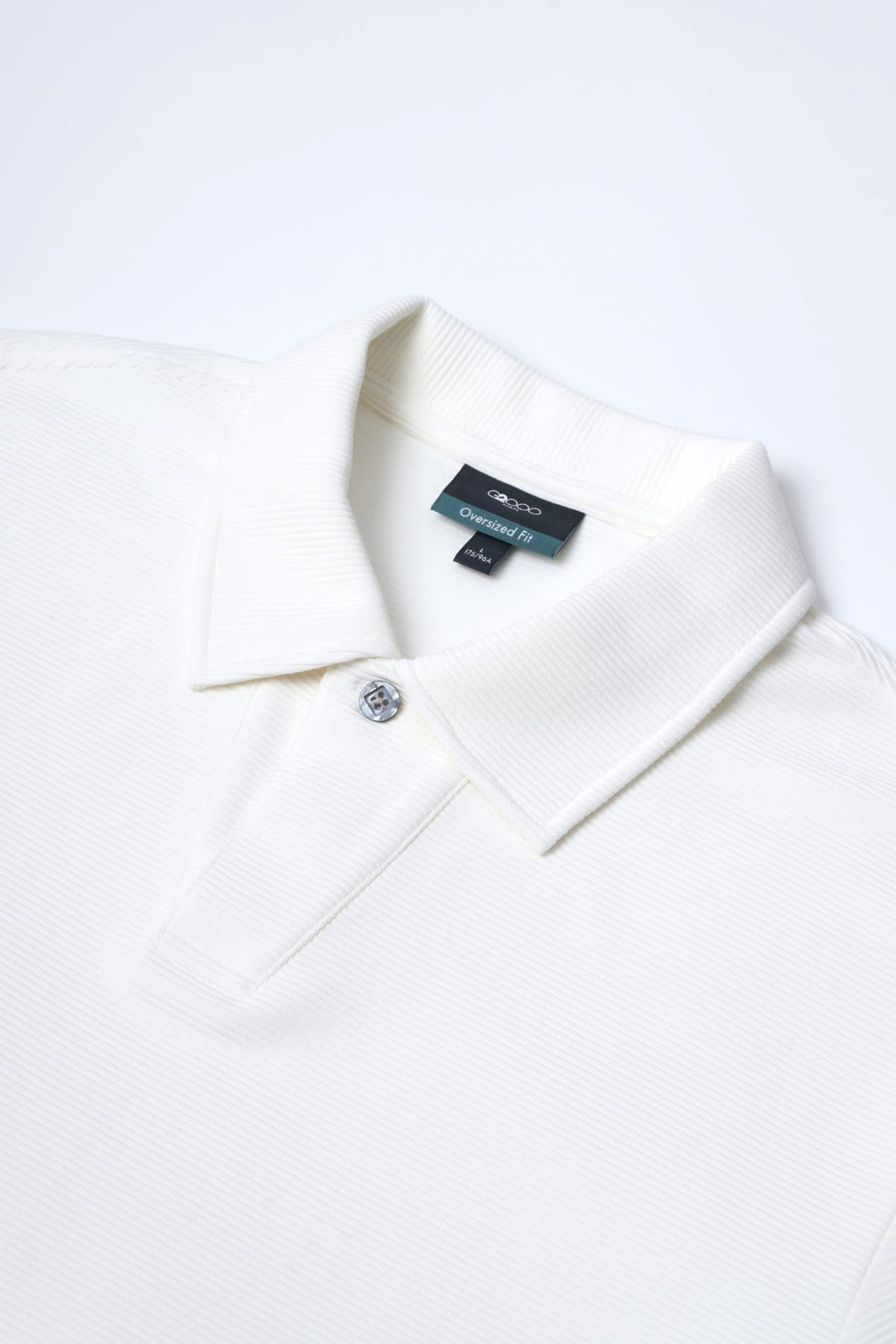 Cotton Blend Ottoman Oversize Fit Polo Tee