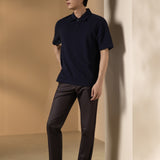 Cotton Blend Ottoman Oversize Fit Polo Tee