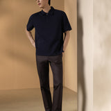 Cotton Blend Ottoman Oversize Fit Polo Tee