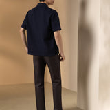 Cotton Blend Ottoman Oversize Fit Polo Tee