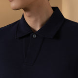 Cotton Blend Ottoman Oversize Fit Polo Tee