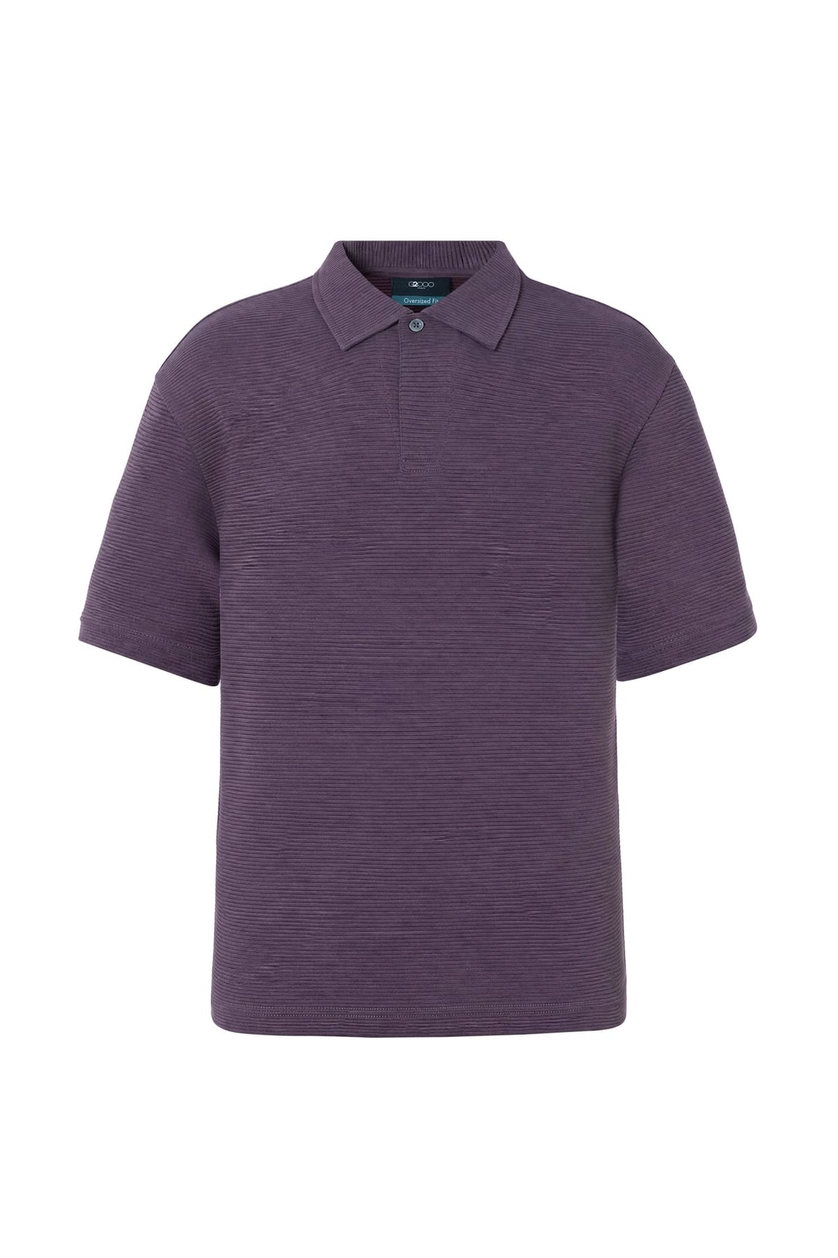 Cotton Blend Ottoman Oversize Fit Polo Tee