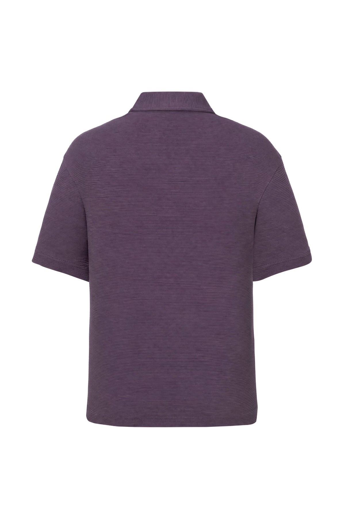 Cotton Blend Ottoman Oversize Fit Polo Tee
