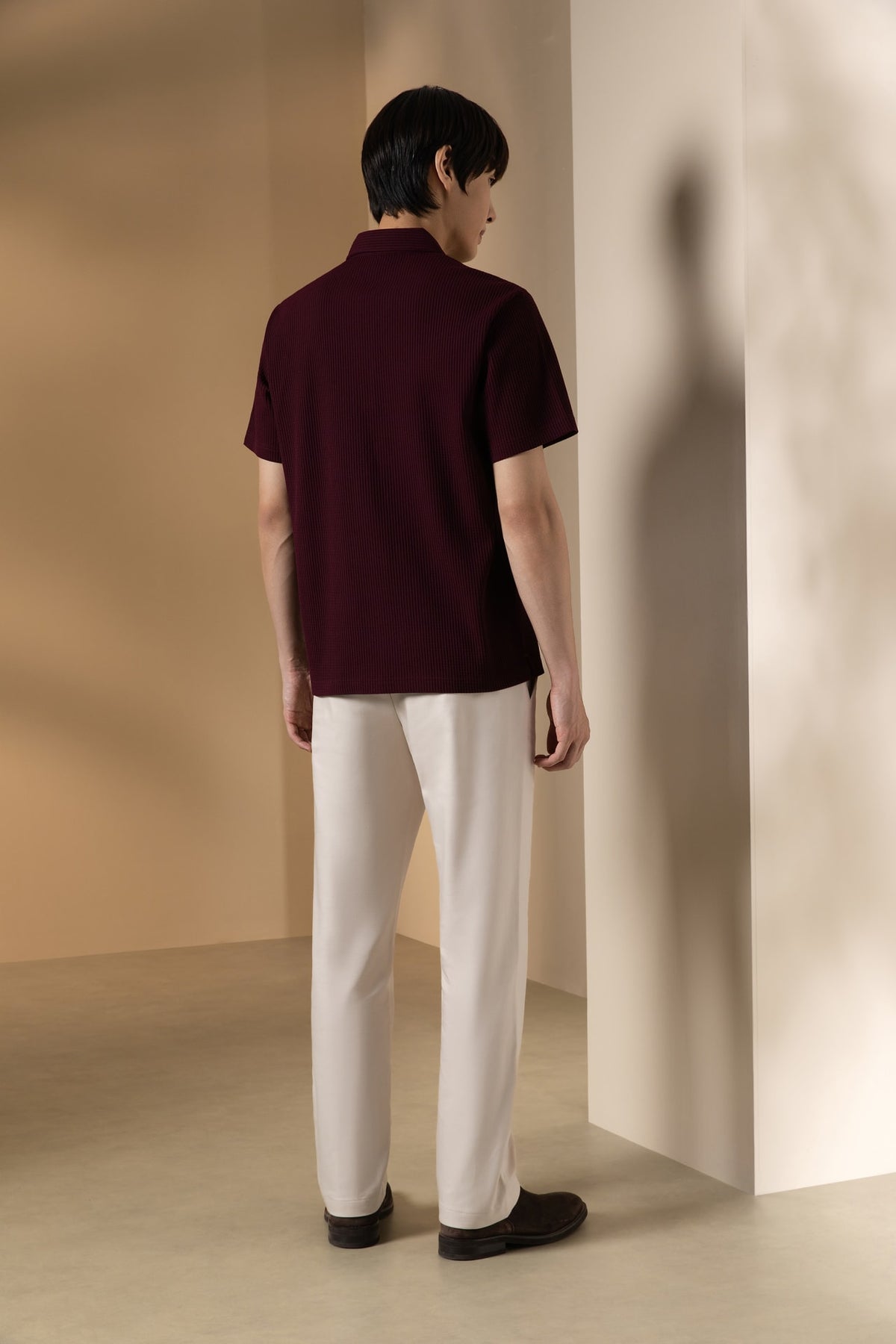Waffle Knit Relax Fit Polo Tee