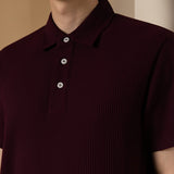 Waffle Knit Relax Fit Polo Tee
