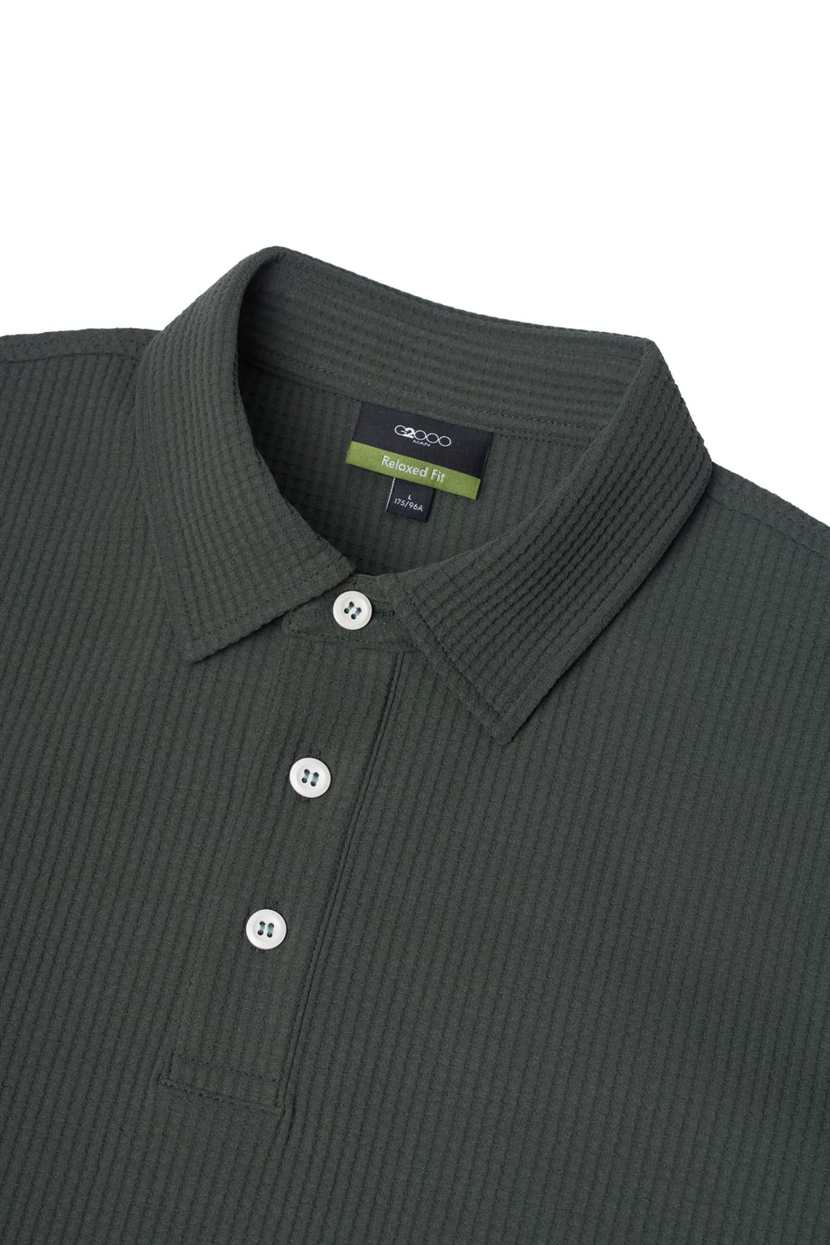 Waffle Knit Relax Fit Polo Tee