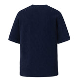 Waffle Knit Oversize Fit Mock Neck Tee