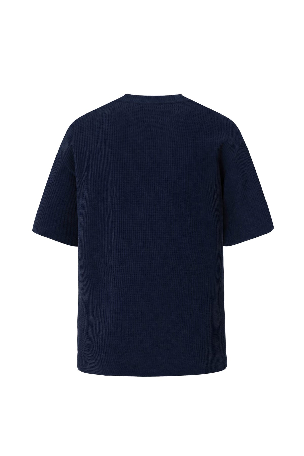 Waffle Knit Oversize Fit Mock Neck Tee