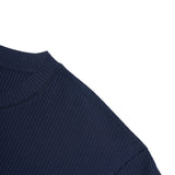 Waffle Knit Oversize Fit Mock Neck Tee
