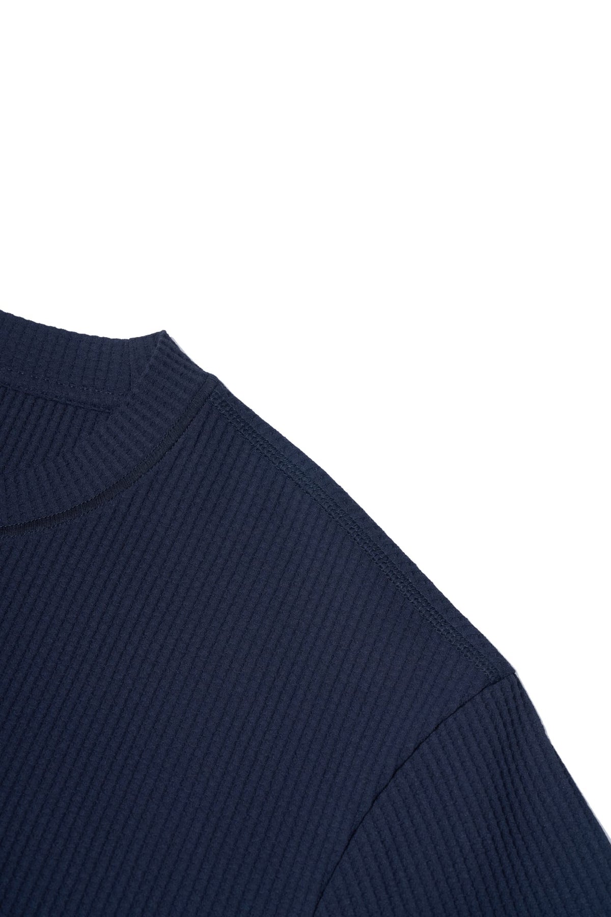 Waffle Knit Oversize Fit Mock Neck Tee