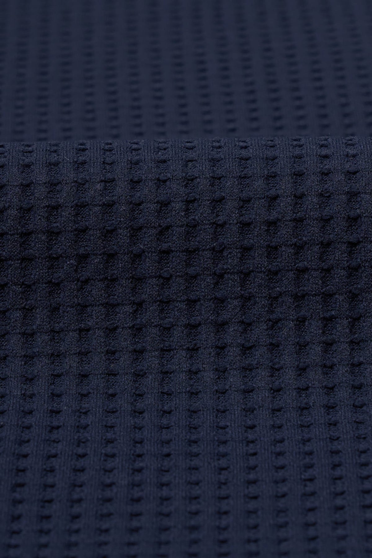Waffle Knit Oversize Fit Mock Neck Tee