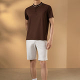 Mercerized Cotton Pique Comfort Fit Stand Collar Polo Tee