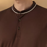 Mercerized Cotton Pique Comfort Fit Stand Collar Polo Tee