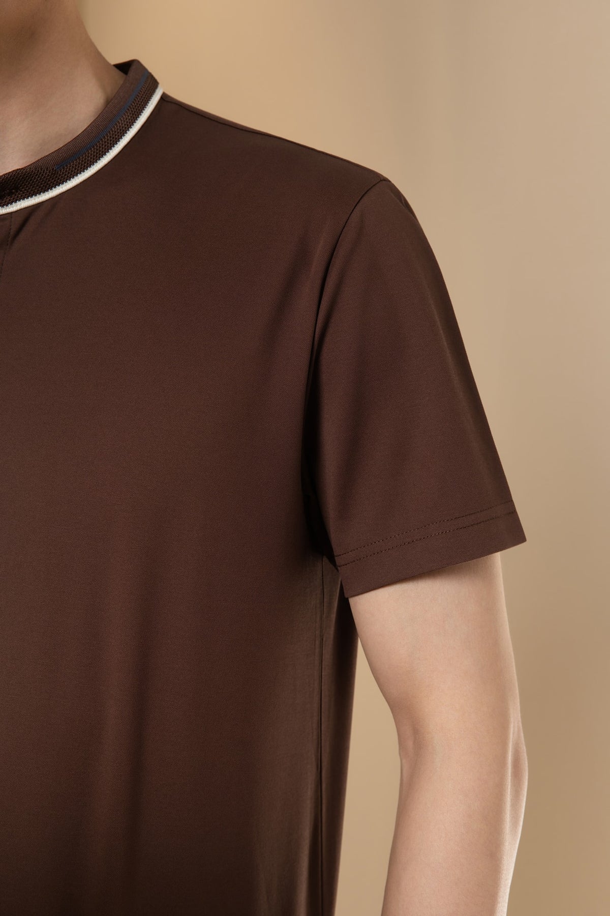 Mercerized Cotton Pique Comfort Fit Stand Collar Polo Tee