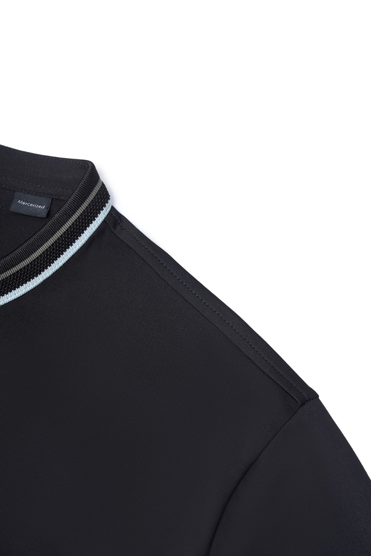 Mercerized Cotton Pique Comfort Fit Stand Collar Polo Tee