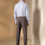Three Proof Finish Plain Weave Smart Fit Suit Pants with Hidden Elastic Waistband