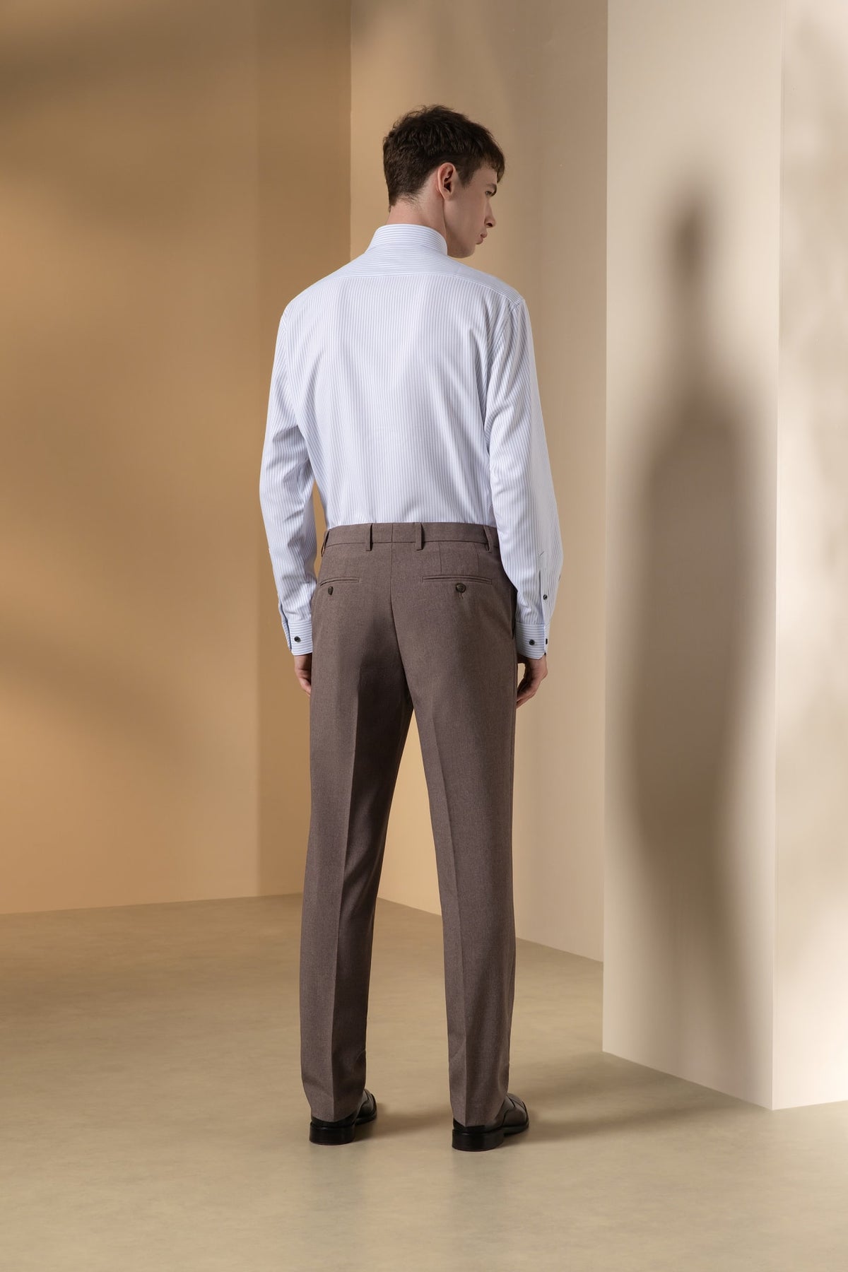 Three Proof Finish Plain Weave Smart Fit Suit Pants with Hidden Elastic Waistband