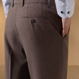 Three Proof Finish Plain Weave Smart Fit Suit Pants with Hidden Elastic Waistband