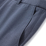 Three Proof Finish Plain Weave Smart Fit Suit Pants with Hidden Elastic Waistband