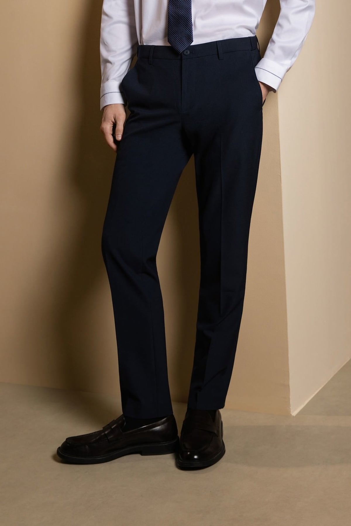 Multi-Way Stretch Anti-Bacterial Plain Weave Regular Fit Suit Pants