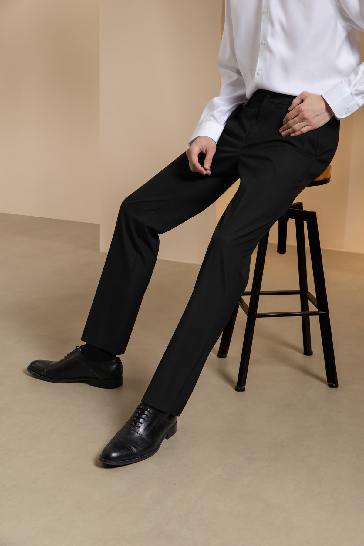 Multi-Way Stretch Anti-Bacterial Plain Weave Regular Fit Suit Pants