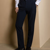 Multi-Way Stretch Anti-Bacterial Plain Weave Smart Fit Suit Pants with Hidden Elastic Waistband