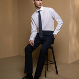 Multi-Way Stretch Anti-Bacterial Plain Weave Smart Fit Suit Pants with Hidden Elastic Waistband
