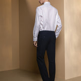 Multi-Way Stretch Anti-Bacterial Plain Weave Smart Fit Suit Pants with Hidden Elastic Waistband