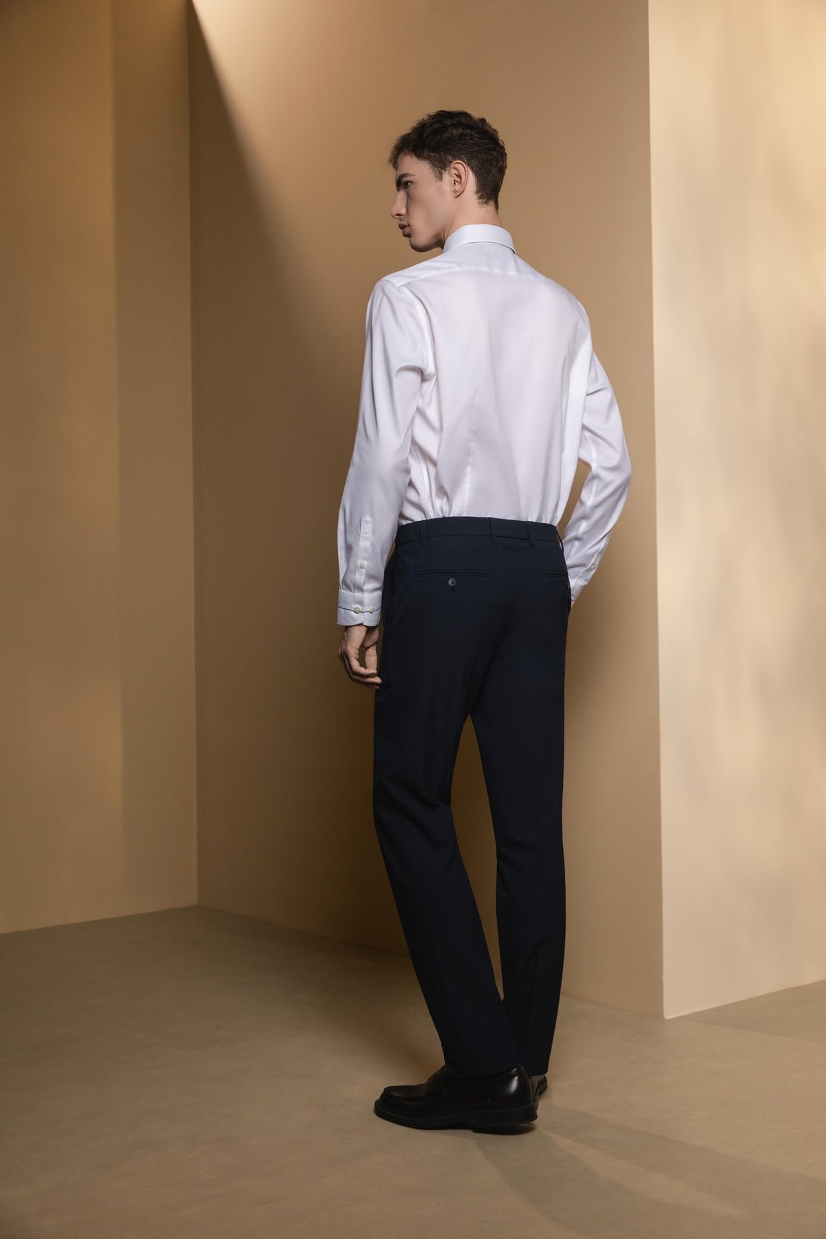 Multi-Way Stretch Anti-Bacterial Plain Weave Smart Fit Suit Pants with Hidden Elastic Waistband