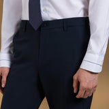 Multi-Way Stretch Anti-Bacterial Plain Weave Smart Fit Suit Pants with Hidden Elastic Waistband