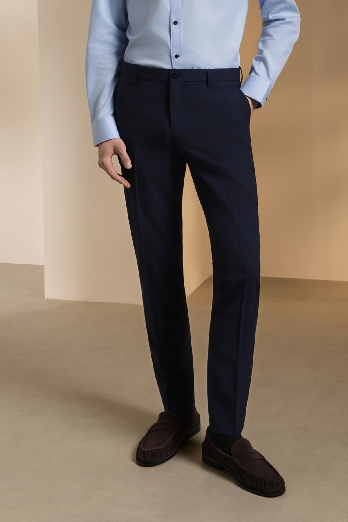 Seersucker Slim Fit Suit Pants