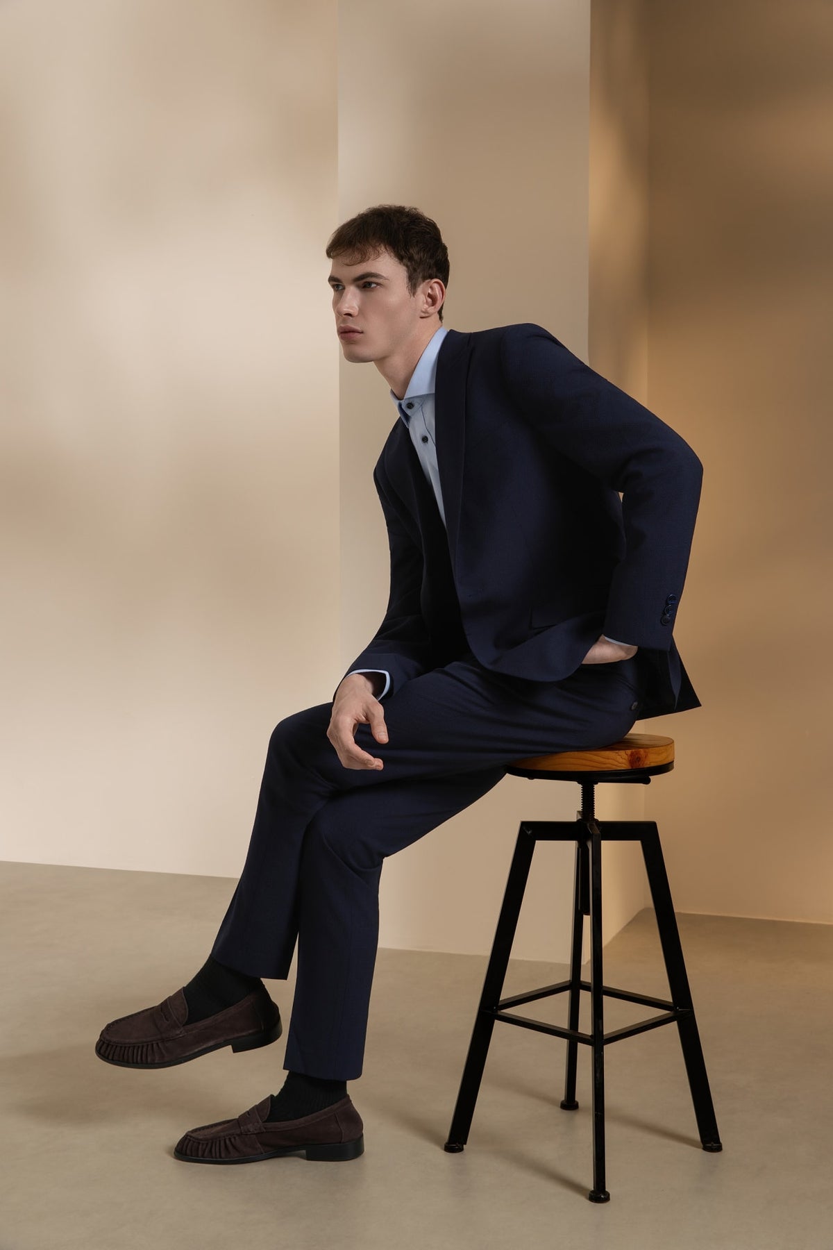 Seersucker Slim Fit Suit Pants