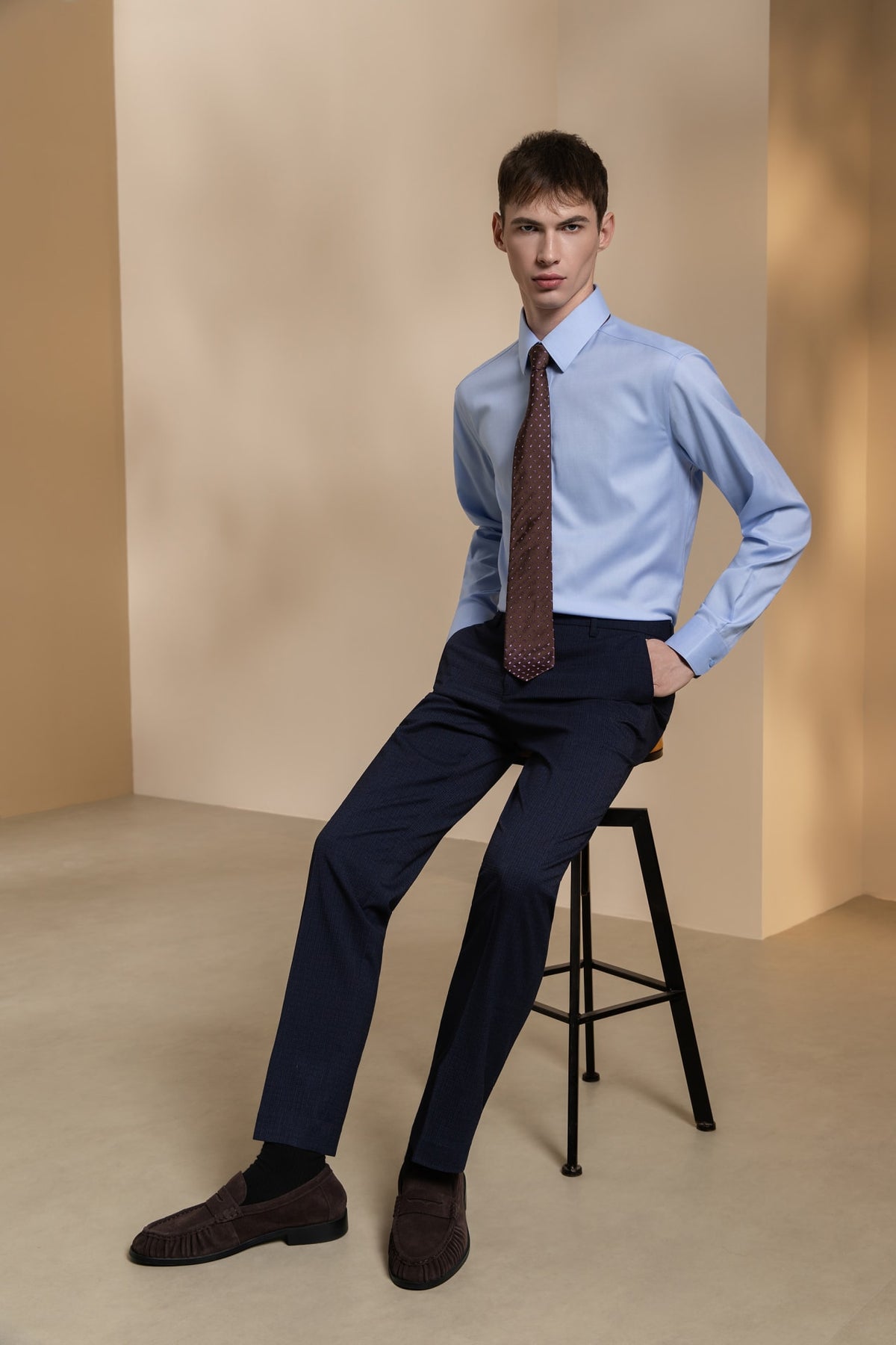 Quick Dry Wicking Texture Regular Fit Suit Pants