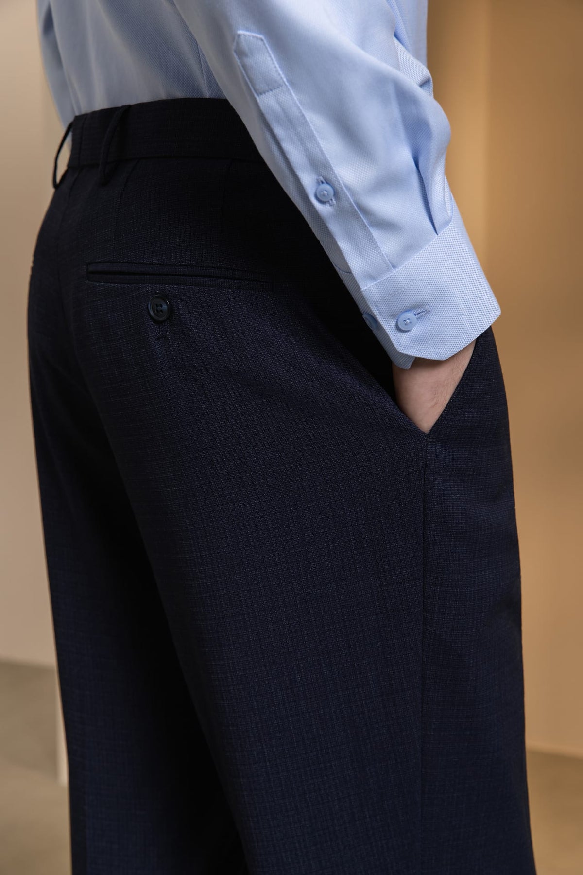 Quick Dry Wicking Texture Regular Fit Suit Pants