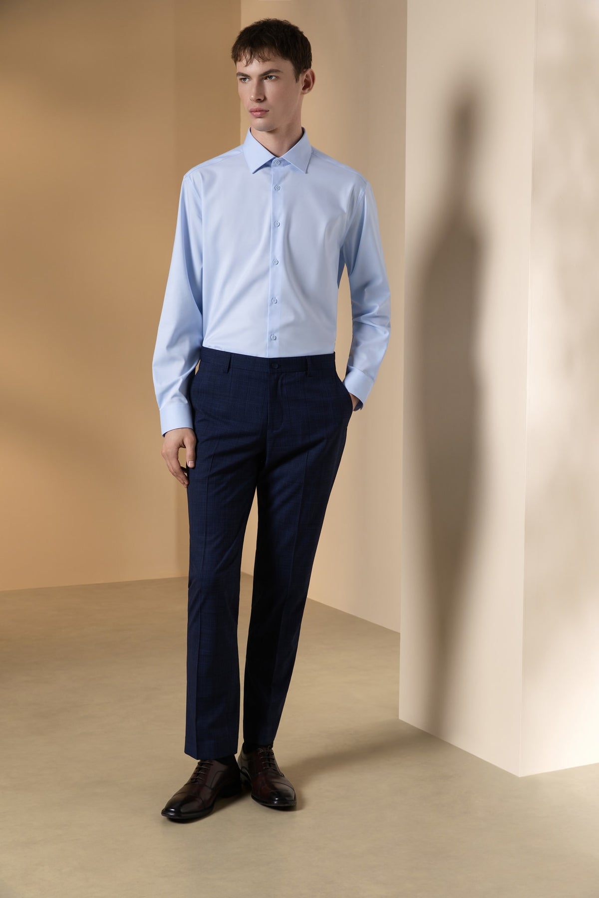 Anti-Bacterial Check Smart Fit Suit Pants